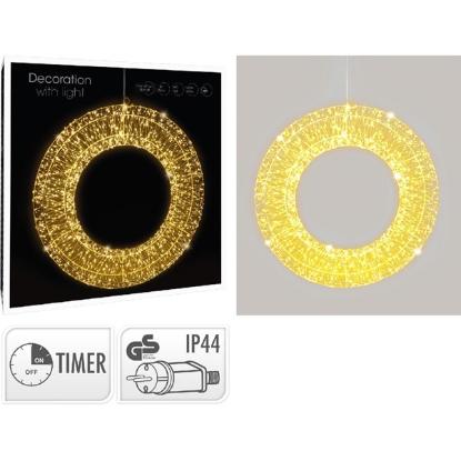 Prekės „Metalinis dekoratyvinis žiedas, 960 LED, balta / šiltai balta, lauko, su laikmačiu“ paveikslėlis