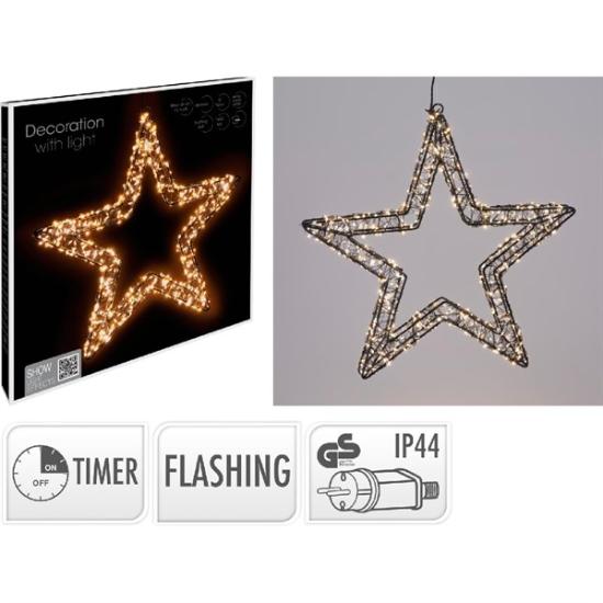 Prekės „Žvaigždė su LED, 1440 LED, 76 × 8 × 76 cm, šiltai balta / itin šiltai balta, lauko, su laikmačiu“ paveikslėlis