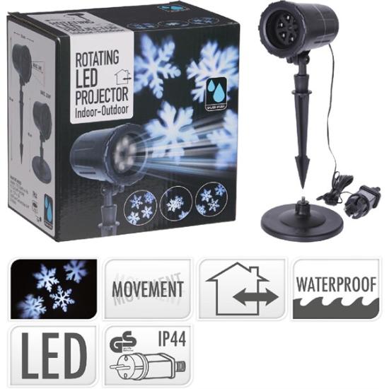 Prekės „LED projektorius su snaigių raštu, 4 LED, balta, lauko“ paveikslėlis