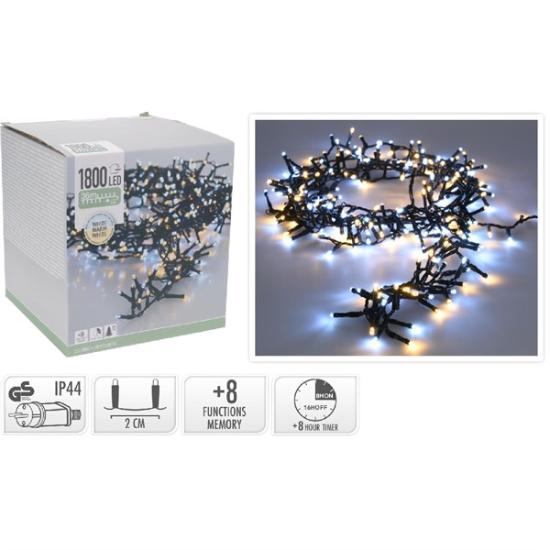 Prekės „Girlianda elektrinė, 1800 LED, 36 m, balta, lauko, su laikmačiu, 8 funkcijų“ paveikslėlis