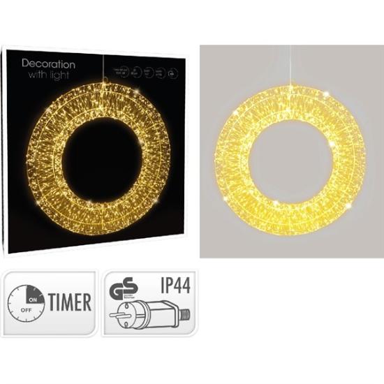 Prekės „Metalinis dekoratyvinis žiedas, 1440 LED, balta / šiltai balta, lauko, su laikmačiu“ paveikslėlis