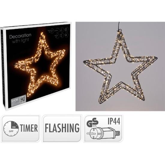 Prekės „Žvaigždė su LED, 800 LED, 36 × 3 × 36 cm, šiltai balta / itin šiltai balta, lauko, su laikmačiu“ paveikslėlis