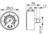 Prekės „Ašinis manometras FERRO, 0-6 bar, 63 mm, 1/4", M6306A“ paveikslėlis