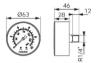 Prekės „Ašinis manometras FERRO, 10 barų, 63 mm, 1/4", M6310A“ paveikslėlis