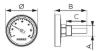 Prekės „Termometras FERRO, 1/2", 63 mm, ašinis, T63120A“ paveikslėlis