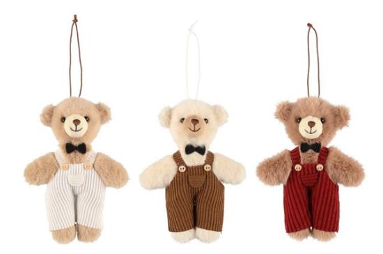 Prekės „Winteria Teddy Bear pakabinamas kalėdinis meškiukas, 12,5 cm“ paveikslėlis