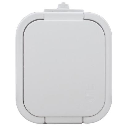Prekės „Viengubas, vandeniui atsparus lizdas su dangteliu, , s/m, 2p+Z, 16A, 250V, SCHUKO IP54“ paveikslėlis