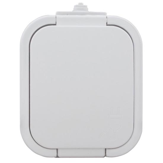 Prekės „Viengubas, vandeniui atsparus lizdas su dangteliu, , s/m, 2p+Z, 16A, 250V, SCHUKO IP54“ paveikslėlis