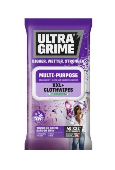 Prekės „Servetėlės Ultragrime LIFE MULTI-PURPOSE POMELOL XXL 40 vnt.“ paveikslėlis