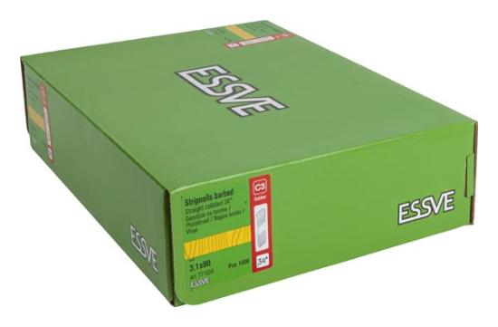 Prekės „Vinys pistoletui 3,1x90mm 34° 1500 vnt HGC C3 Essve 771024“ paveikslėlis