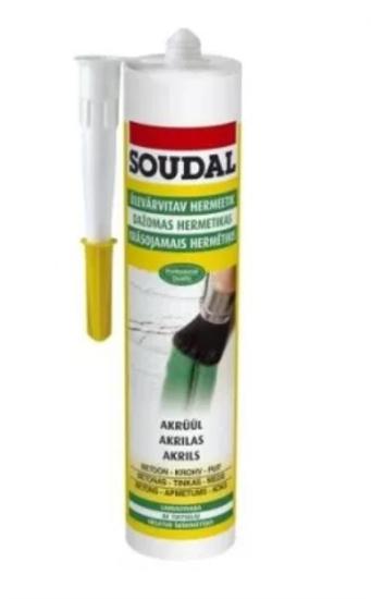Prekės „Akrilas baltas glaistymui, dažomas šlifuojamas 280ml  Soudal“ paveikslėlis