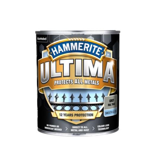 Prekės „Dažai Hammerite Ultima Smooth pilka 0,7 L“ paveikslėlis