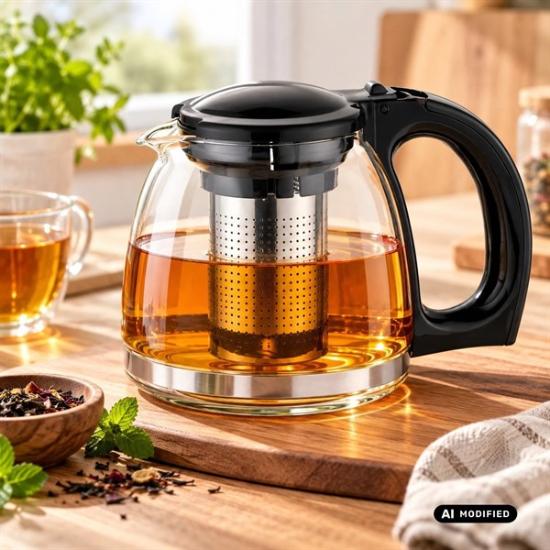Prekės „Stiklinis arbatinukas Michelino 1,2 l su nerūdijančio plieno filtru“ paveikslėlis