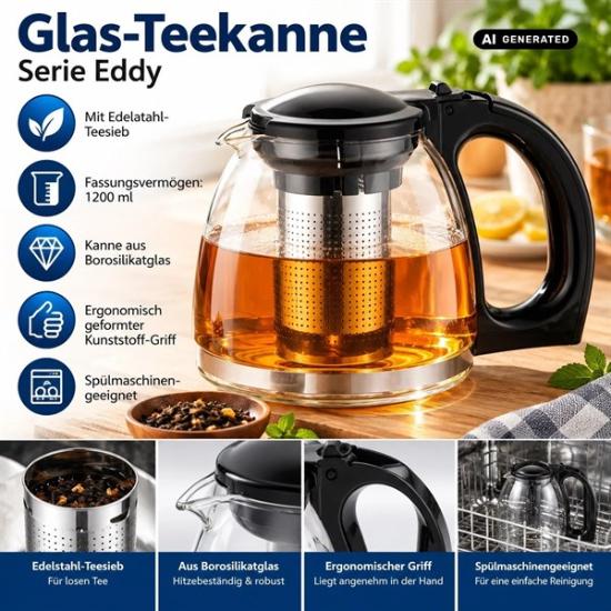 Prekės „Stiklinis arbatinukas Michelino 1,2 l su nerūdijančio plieno filtru“ paveikslėlis