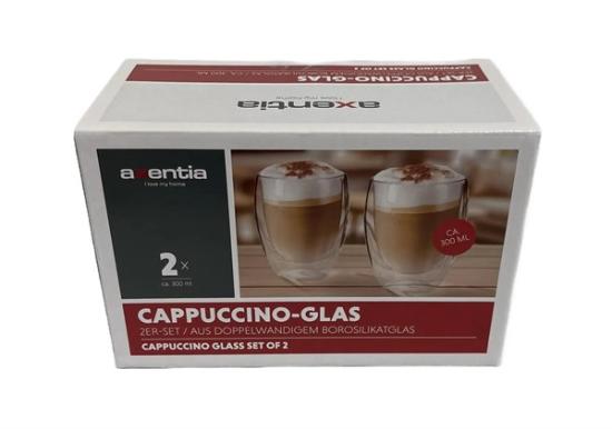Prekės „Dvisienės cappuccino stiklinės Axentia 300 ml, 2 vnt.“ paveikslėlis