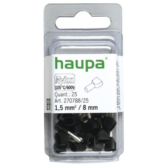 Prekės „Antgalis laidų sujungimo 2 x 1,5 / 8 juodas 270788 / 25 HAUPA“ paveikslėlis