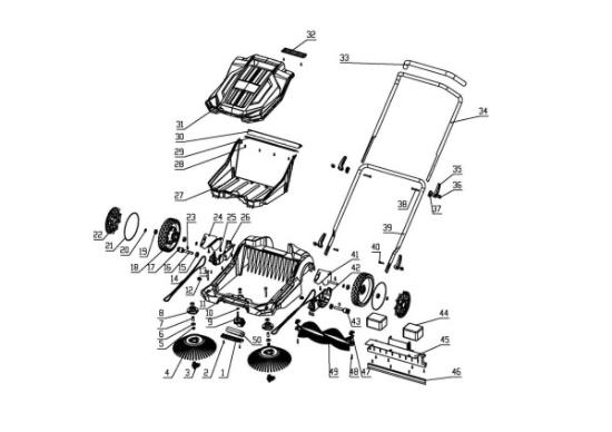 Prekės „Mechaninė šluota S800, Scheppach“ paveikslėlis