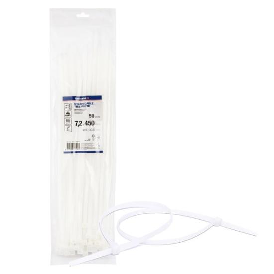 Prekės „Dirželis nailon. baltas 7,2x450mm,50vnt“ paveikslėlis
