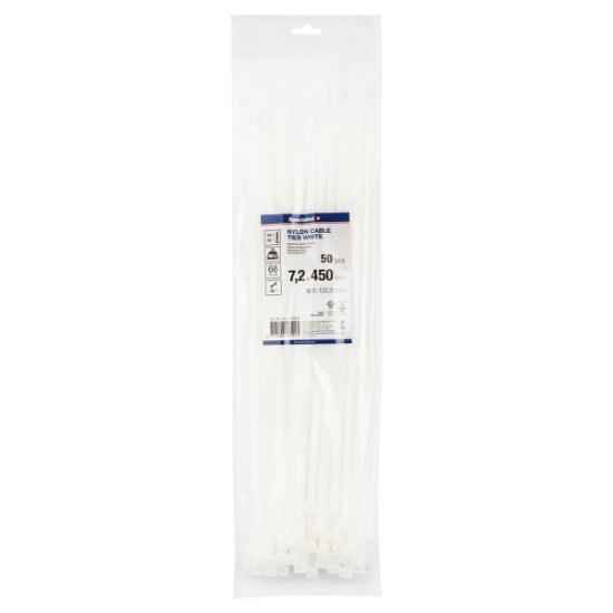 Prekės „Dirželis nailon. baltas 7,2x450mm,50vnt“ paveikslėlis