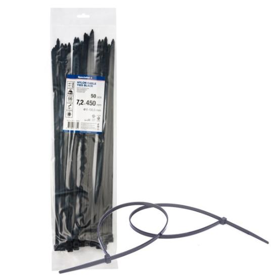 Prekės „Dirželis nailon. juodas 7,2x450mm,50vnt“ paveikslėlis