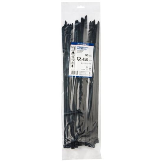 Prekės „Dirželis nailon. juodas 7,2x450mm,50vnt“ paveikslėlis