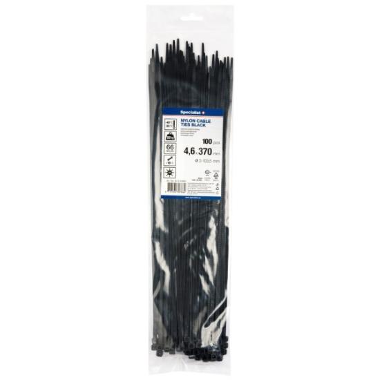 Prekės „Dirželis nailon. juodas 4,6x370mm,100vnt“ paveikslėlis