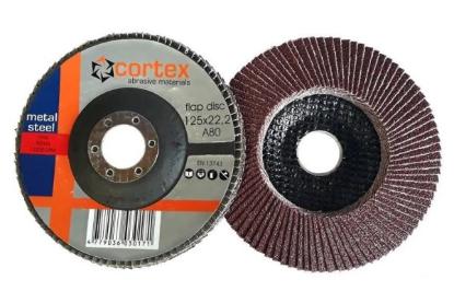 Prekės „Diskas lapelinis 125 x 22,2 mm P80 lenktas Cortex“ paveikslėlis