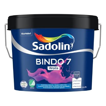 Prekės „Vandeniniai vidaus dažai SADOLIN BINDO 7, 2,5 l, BW bazė, balti, matiniai“ paveikslėlis