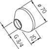 Prekės „Dangtelis maišyvuvo 2 vnt 203504/2 70 mm“ paveikslėlis