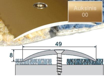 Prekės „Profilis sujungimo grindų A04 aukso spalvos imitacija 49 x 8 mm 0,93 m A04-00-093“ paveikslėlis