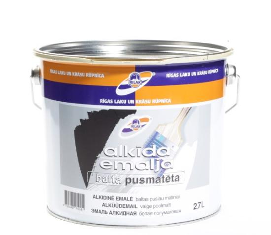Prekės „Emalė alkidinė pusiau matinė balta  2,7 l“ paveikslėlis