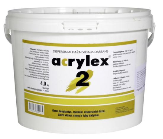 Prekės „Dažai vidaus darbams matiniai Acrylex-2 7,5 kg“ paveikslėlis