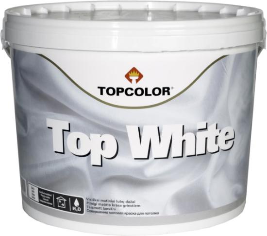 Prekės „Dažai dispersiniai lateksiniai visiškai matiniai TOPCOLOR TOP WHITE 10 l“ paveikslėlis