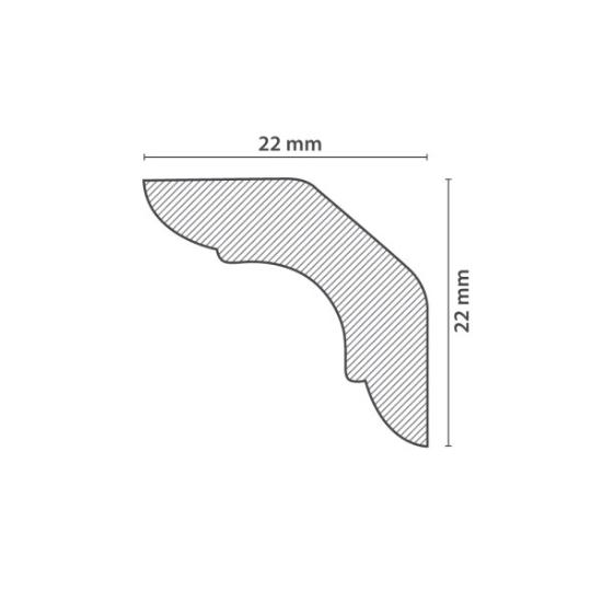 Prekės „Apvadai lubų C30 22x22mm 2m“ paveikslėlis
