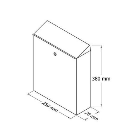 Prekės „Dėžutė pašto PD950 vario spalvos 380x250x70 mm“ paveikslėlis