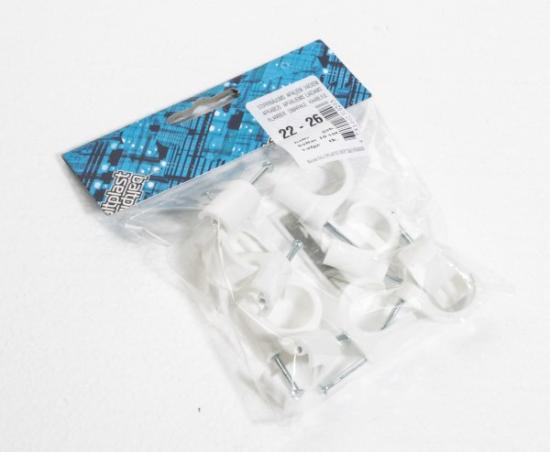 Prekės „Apkaba laidų tvirtinimui balta 22 x 26 mm 10 vnt Baltplasts“ paveikslėlis