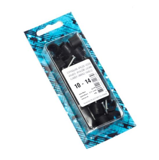 Prekės „Apkaba laidų tvirtinimui juoda 10 x 14 mm 25 vnt Baltplasts“ paveikslėlis