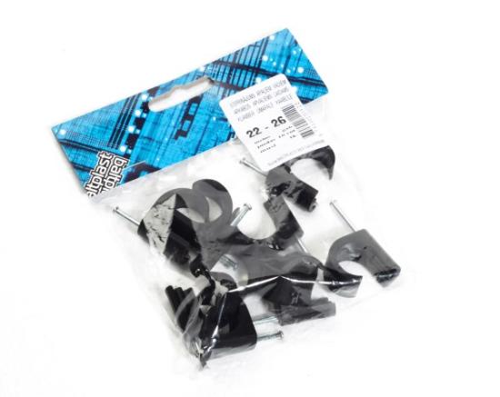 Prekės „Apkaba laidų tvirtinimui juoda 22 x 26 mm 10 vnt Baltplasts“ paveikslėlis