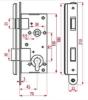Prekės „Spyna durų įleidžiama 72/45 mm balta su rankena be cilindro ZV45 406C-35802/2“ paveikslėlis