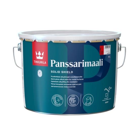 Prekės „Dažai alkidiniai pusiau blizgūs stogams Tikkurila Panssarimaali C 9 l“ paveikslėlis