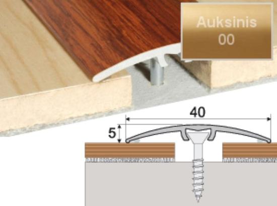 Prekės „Profilis sujungimo grindų A64 aukso spalvos imitacija 40 x 5 mm 0,93 m A64-00-093“ paveikslėlis