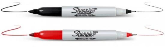 Prekės „Žymeklis Sharpie Twin Tip juodas 0.5 - 1 mm“ paveikslėlis