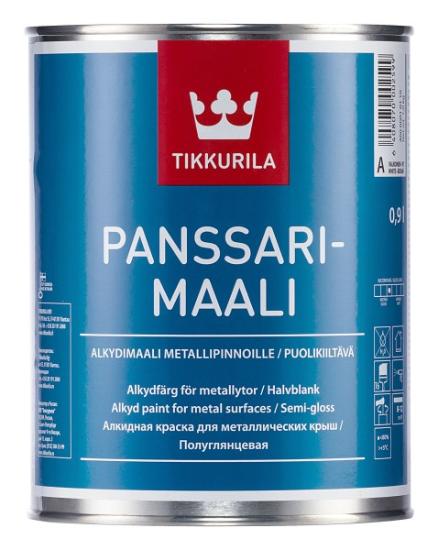 Prekės „Dažai alkidiniai pusiau blizgūs stogams Tikkurila Panssarimaali A 0,9 l“ paveikslėlis