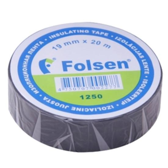 Prekės „Juosta izoliacinė 19 mm x 20 m juoda FOLSEN“ paveikslėlis