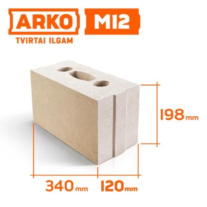 Prekės „Blokas ARKO M12, silikatinis, 340x120x198 mm“ paveikslėlis