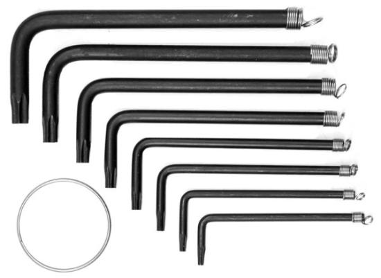 Prekės „Rinkinys raktų žvaigž.T10-40 Torx 8vnt Vorel“ paveikslėlis