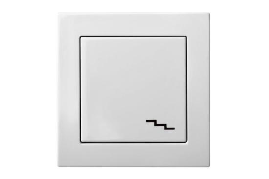 Prekės „Jungiklis be rėmelio ĮP6 10-001-01 Epsilon White baltos spalvos Liregus“ paveikslėlis