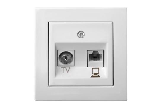Prekės „Lizdas TV ir kompiuterio be rėmelio TVKL-1-01 Epsilon White baltos spalvos Liregus“ paveikslėlis