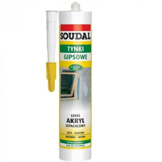 Prekės „Hermetikas akrilinis baltas glaistymui 310 ml Soudal“ paveikslėlis