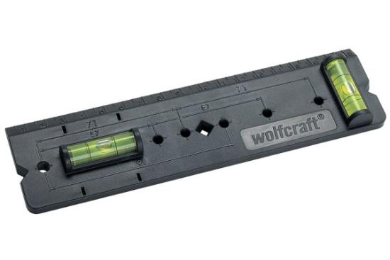 Prekės „Liniuotė su gulsčiuku rozetėms 50 x 185 x 5 mm Wolfcraft 4050000“ paveikslėlis